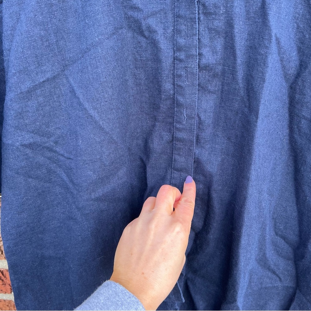 Coldwater Creek Navy Blue Short Sleeve Casual Button Down Shirt - Picture 4 of 5